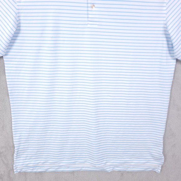 Peter Millar Polo Shirt Summer Comfort Mens XL Blue Golf Striped - Picture 8 of 11